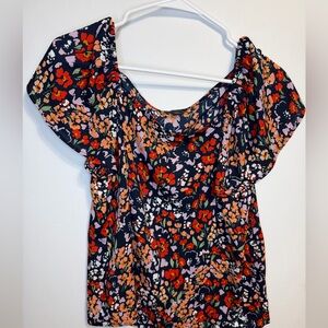 NWT Ann Taylor Factory Floral Short Sleeve Blouse